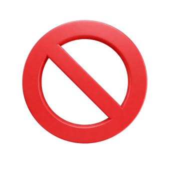 not allowed sign icon isolated on transparent background png