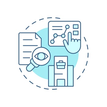 Intercompany transactions soft blue concept icon. Activities between entities. Intra group financial process. Round shape line illustration. Abstract idea. Graphic design. Easy to use in booklet vector
