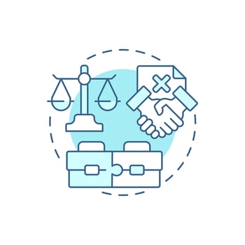 Elimination of reciprocal transactions soft blue concept icon. Benefit of intercompany accounting processes. Round shape line illustration. Abstract idea. Graphic design. Easy to use in booklet vector