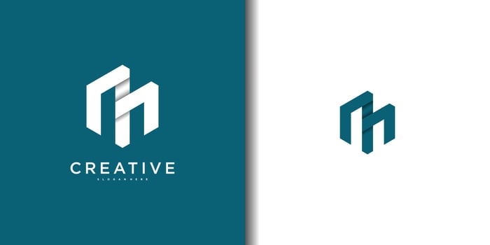 Abstract initial letter M logo designs vector