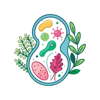 Bacteria in Symbiotic Relationships with Plants Illustrated vector