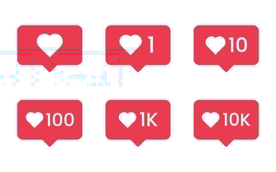 Like love button social media notification icon collection set vector