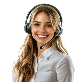 Stunning Call Center Agent Portrait on transparent background. png