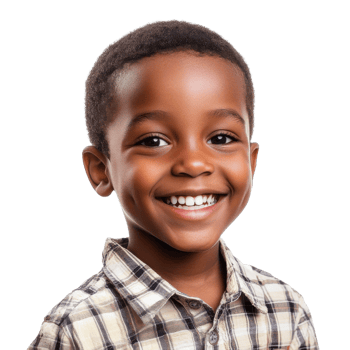 Smiling Boy Portrait Background on transparent background. png