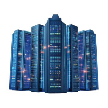 Data Center Technology Innovation on transparent background. png