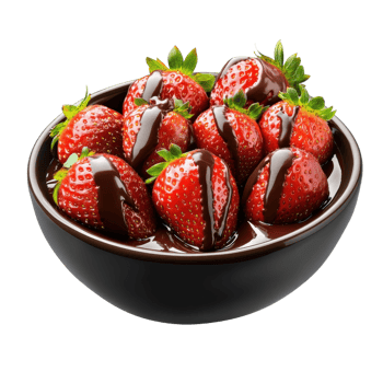 Delicious Strawberry Dessert Bowl on transparent background. png