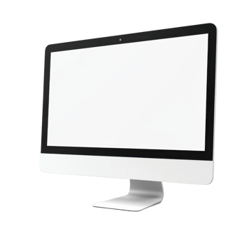 Desktop Computer Screen Mockup on transparent background. png