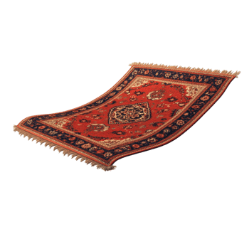 Magic Carpet Flight Fantasy on transparent background. png