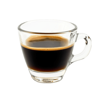 Espresso Coffee Drink Glass Cup on transparent background. png