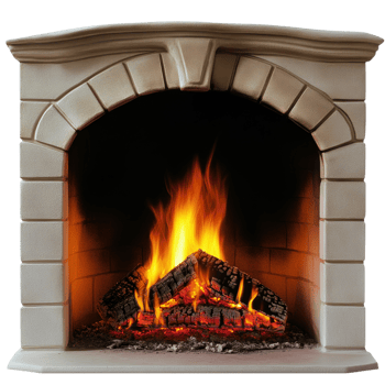 Cozy Fireplace Fire Winter Warmth on transparent background. png