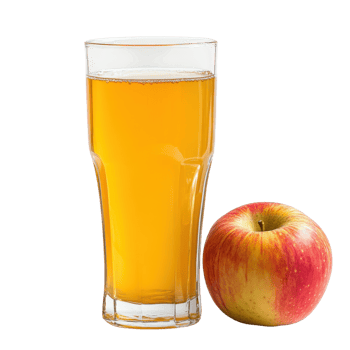Fresh Apple Juice Glass on transparent background. png