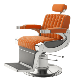 Modern Barber Chair Design on transparent background. png