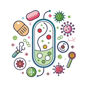 Bacteria Producing Medical Antibiotics vector