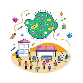 Bacteria in Overcrowded Schools vector
