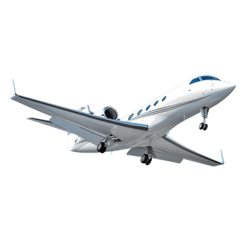 Private Jet Soaring Through Sky on transparent background. png