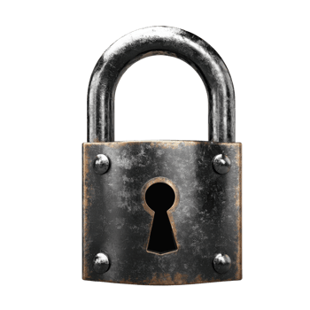 Strong Security Lock Safety Image on transparent background. png