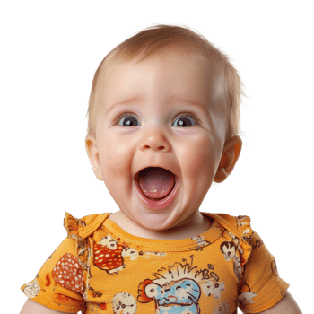 Adorable Baby Joyful Expression on transparent background. png