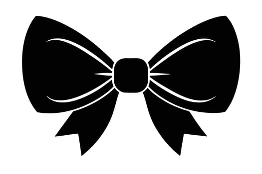 Simple Black Bow Tie Silhouette for Graphic Design vector