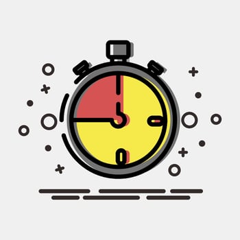 Icon stopwatch. Football and soccer elements. Icon in MBE style. vector