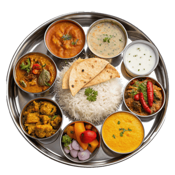 Indian cuisine at a thali png