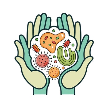 Overview of Foodborne Bacteria Spread by Unclean Hands vector