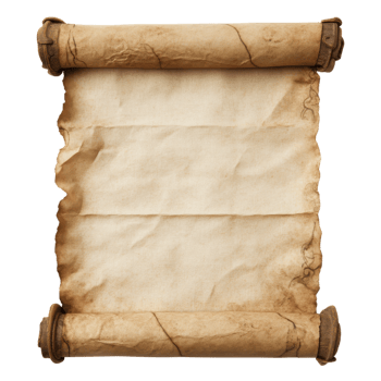Vintage Scroll Papyrus Texture on transparent background. png