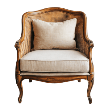 Vintage Wooden Chair Classic Design on transparent background. png