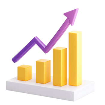 Abstract 3D Graph Data Analysis on transparent background. png