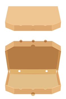 cardboard pizza box icon illustration isolated on background vector