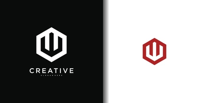 Abstrack initial letter W logo design template vector