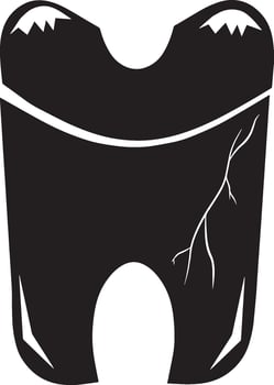 dental care icon tsmbsl cracked teeth vector