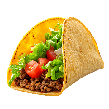 Authentic Mexican Taco with Cilantro and Lime Wedges Isolated on Transparent Background png