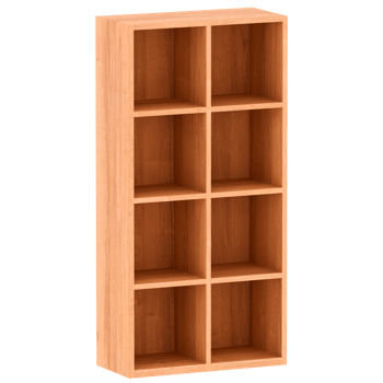 3d render wooden double bookshelf with transparent background png
