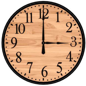 3d render wooden clock with transparent background png