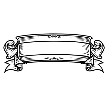 blank vintage banner ribbon scroll ornate empty scroll design for decoration and text placement vector