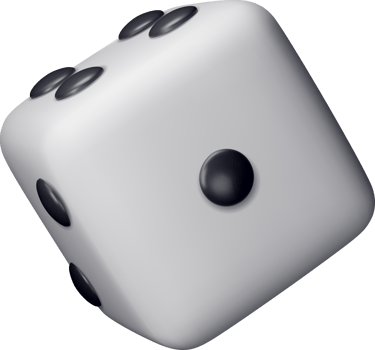 3D dice white playing cube one dot png