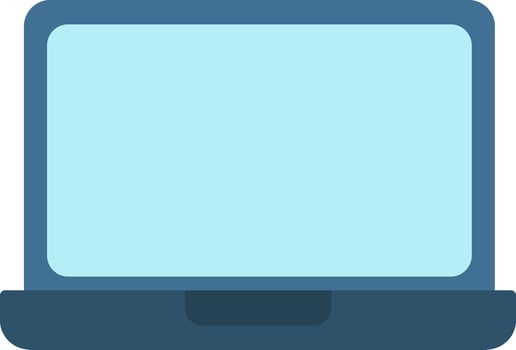 A laptop computer with a blue screen on a white background vector