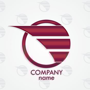 3d modern purple design logo vector