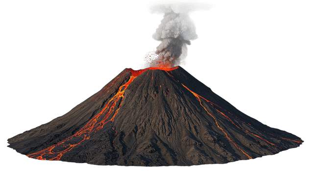Volcano on transparent background png