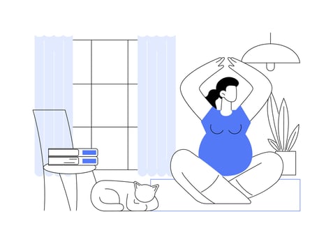 Yoga for pregnant isolated cartoon illustrations. vector