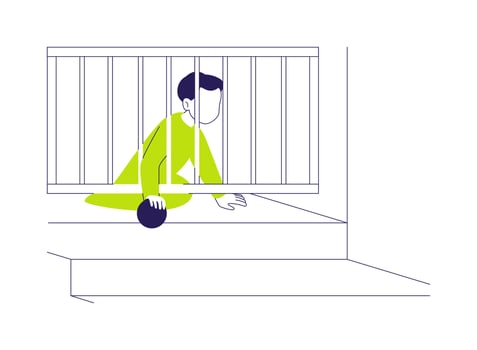 Safety gates installation abstract concept illustration. vector