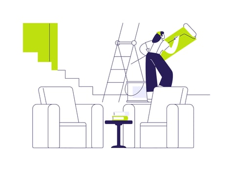 Basement finishing abstract concept illustration. vector