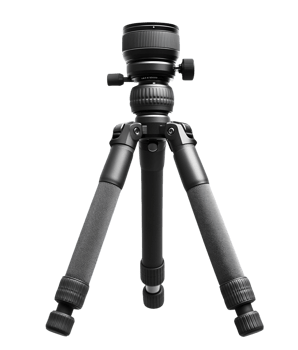 Black Textured Tripod with Ball Head on Transparent Background png