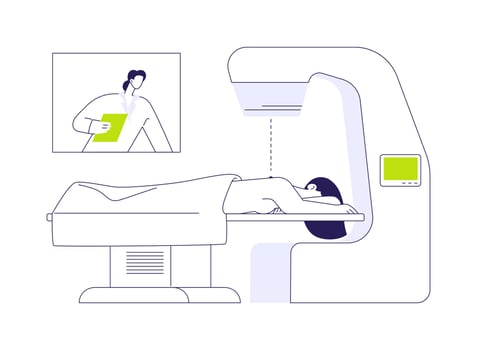 Radiotherapy abstract concept illustration. vector