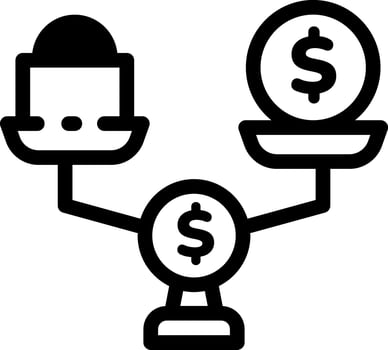 Line style icon of showing financial stability vector