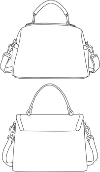 Bags Isolated hand bag, bag Icon School hand bag flat illustration set, bag line icon isolated, fashion bags collection vector