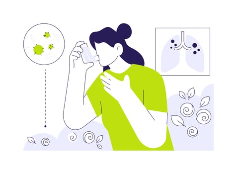 Asthma medications abstract concept illustration. vector