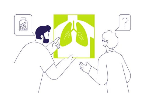 Pneumonia diagnosis abstract concept illustration. vector