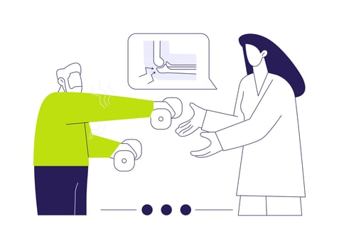 Physical therapy for arthritis abstract concept illustration. vector
