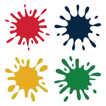 Colorful Brush Stroke Splashes on White. vector